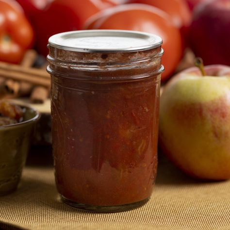 Tomato Apple Chutney Recipe | The Canning Diva Tomato And Apple Jam, Canning Diva, Apple Chutney Recipe, Baked Brie Cheese, Homemade Meatloaf, Apple Chutney, Preserving Foods, Canning Recipe, Apple Jam