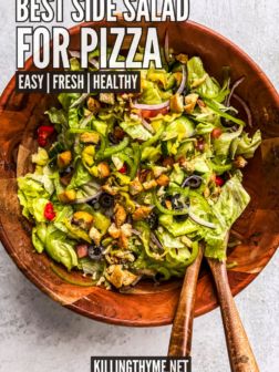 Pizza Night Salad, Side Salad For Pizza, Salad For Pizza, Best Side Salad, Bruschetta Pizza, Fajita Pizza, The Best Salad, Side Salads, Best Salad