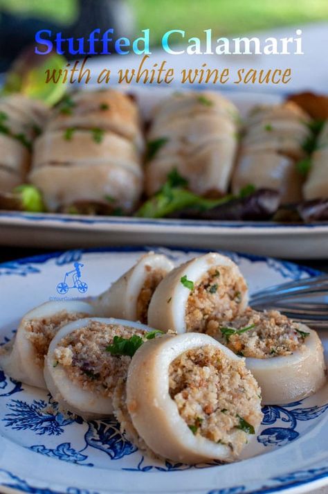 Calamari Stuffed Recipes, Grilled Stuffed Squid Recipes, Squid Tubes Recipes, Stuffed Squid Tubes, Stuffed Calamari Italian, Italian Stuffed Squid Recipes, Whole Calamari Recipes, Fresh Calamari Recipes, Stuff Squid Recipe