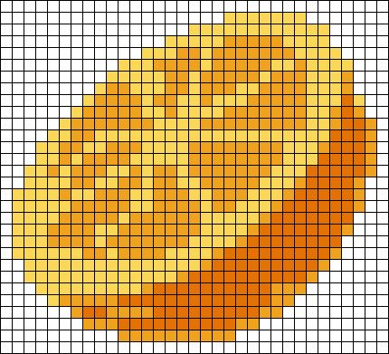 Alpha pattern #126233 variation #234049 | BraceletBook Orange Pixel Art, Food Alpha Pattern, Orange Alpha Pattern, Fruit Alpha Pattern, Pineapple Alpha Pattern, Cross Stitch Fruit Patterns, Fruits Cross Stitch Pattern, Graphghan Patterns, Intarsia Crochet