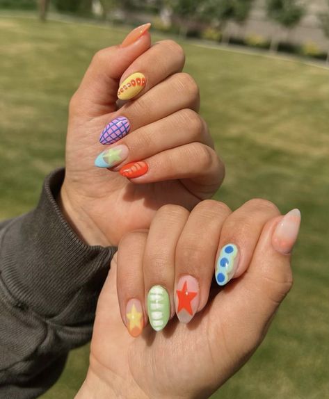 Granola Girl Nails, Cutesy Nails, Nail Board, Girl Nails, Cute Gel Nails, Soft Nails, Hair Skin Nails, Star Nails, Granola Girl