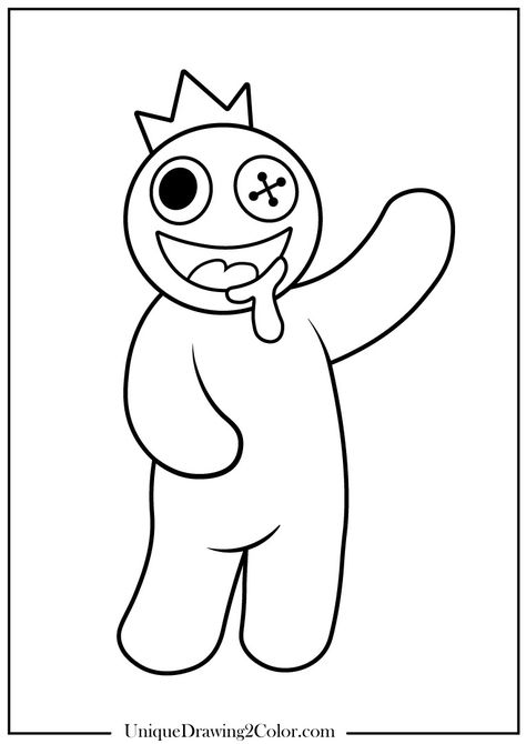 Blue Rainbow Friends Coloring Pages - Free Printable Rainbow Friends Coloring Page, Rainbow Friends Coloring, Friends Coloring Pages, Unicorn Ice Cream, Ice Cream Coloring Pages, Panda Coloring Pages, Christmas Tree Coloring Page, Tree Coloring Page, Rainbow Friends