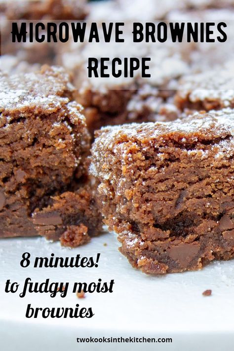 Microwave Brownie Recipe, Homemade Microwave Meals, Brownie For One, Recipe For Brownies, Microwave Cooking Recipes, Potluck Dessert, Microwave Brownie, Easy Microwave Recipes, Moist Brownies