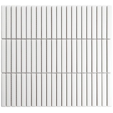 TheMosaicFactory 3.5" x 0.5" Micro-beveled Porcelain Mosaic Sheet Tile & Reviews | Wayfair Tiles Backsplash, Mosaic Tile Sheets, Matte Tile, Tile Texture, Tile Saw, Porcelain Mosaic Tile, Accent Tile, Tiles Texture, Porcelain Mosaic