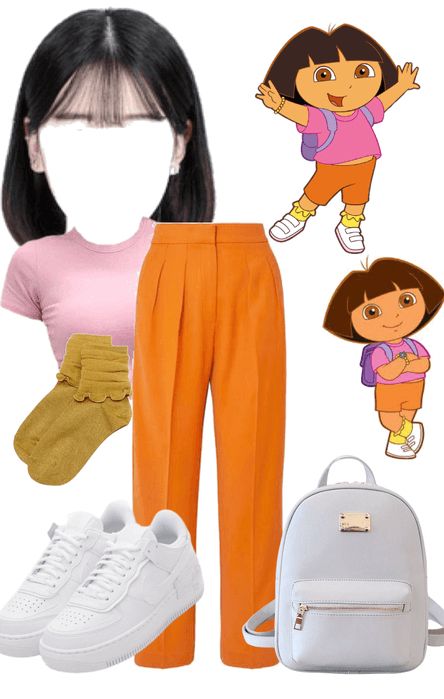 Dora Costume, Dora Outfit, Dora Outfits, Light Pink Crop Top, Teacher Costumes, Halloween Custom, Character Inspired Outfits, Nick Jr, Dora The Explorer