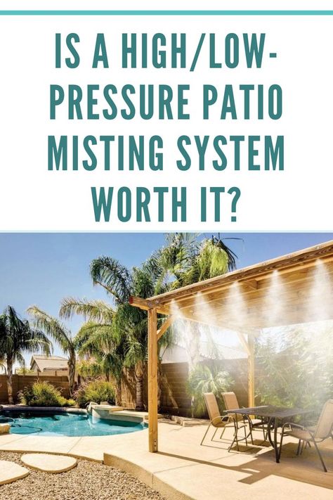 Is a High Low-Pressure Patio Misting System Worth Patio Misting System, Wood Deck Patio, Misting System, Patio Fire Pit, Fire Pit Patio, Wood Deck, Low Pressure, Patio Deck, Patio Design