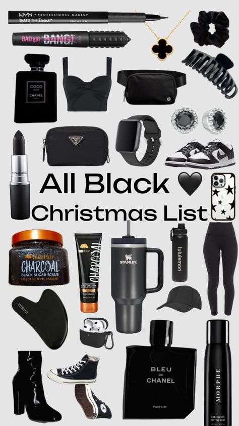 Christmas List | Christmas List for my Girl | Christmas Black | All Black Christmas | Black | Christmas | Black | Black Christmas Aesthetic ~ Christmas List Ideas ~ Christmas list Teen ~ Christmas List Teenage Girl ~ Christmass List 2023 ~ Christmas List ideas 2023 | Christmas list ideas for women All Black Christmas, Black Christmas Aesthetic, Christmas List Ideas For Women, Aesthetic Christmas List Ideas, Aesthetic Christmas List, Black Teenage Girl, Christmas List Ideas, Big Blue House, Christmas Black