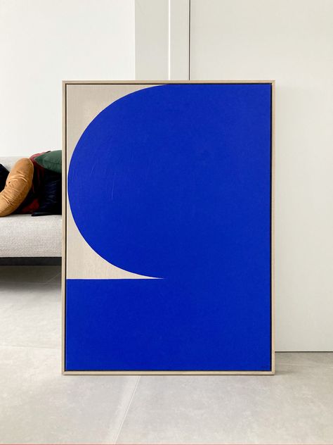 Title / ENTER #82 Artwork / Acrylic on linen canvas 70 x 100 cm Cobalt blue Naturel wooden frame Blue Art Painting, Artwork Acrylic, Color Abstract, Painting Blue, Blue Painting, Linen Canvas, Klein Blue, Flat Color, World Of Color