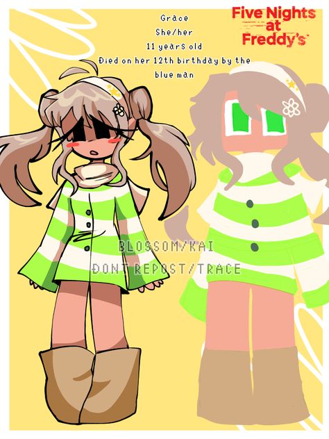 Made a fnaf child oc! Look out for more art explaining her backstory! Dont repost my art! Fnaf Daycare Attendant Oc, Child Oc Art, Fnaf Oc Animatronic Daycare, Fnaf Missing Children, Fnaf Oc Animatronic Girl, Fnaf Movie Missing Children, Child Oc, Fnaf Ocs, Fnaf Oc