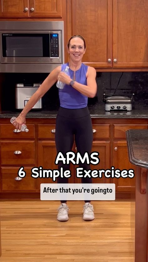 Michelle L’Heureux Wilson | 1 minute arms, 5 simple exercises. Do this in the kitchen while you’re cooking. #fitover40 #armworkout #armexercises #fitness… | Instagram Toned Arms Workout Women, Exercise Moves, Tone Arms Workout, At Home Workouts For Women, Arm Workout Women, Simple Exercise, Arms Workout, Workout Women, Arm Exercises