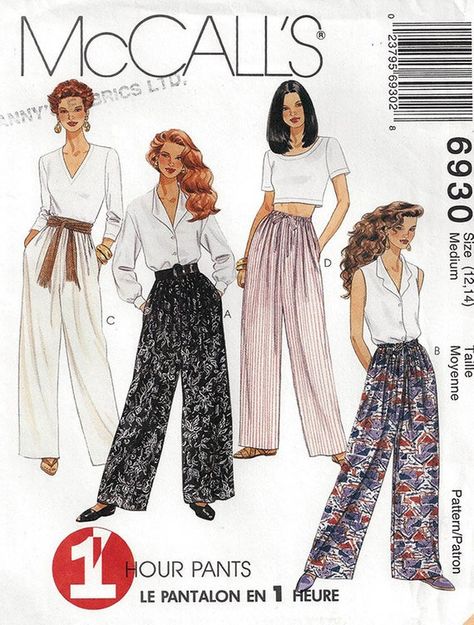 Patron Vintage, Pants Sewing, Pants Sewing Pattern, Casual Wide Leg Pants, Retro Mode, Mccalls Sewing Patterns, Top Sewing Pattern, Mccalls Patterns, Fashion Design Sketches