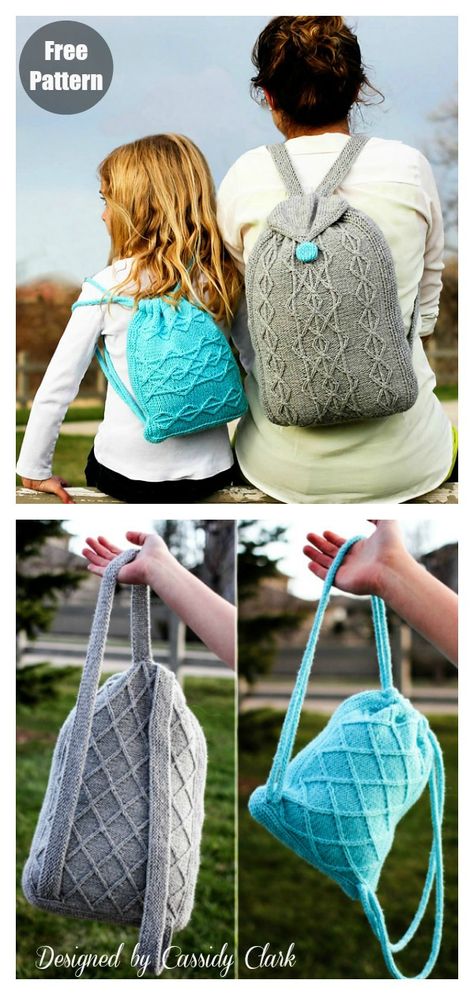 Adventure Backpack Free Knitting Pattern #freeknittingpattern #knittingpattern #backpackfreepattern Knit Backpack Pattern Free, Quick Knitting Projects Free, Knit Backpack, Backpack Adventure, Knitting Projects Blanket, Knitting Things, Kids Knitting, Knitting Bag Pattern, Kids Knitting Patterns