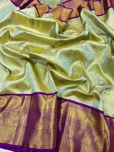 Pure Pattu Sarees Wedding, Green And Violet Pattu Saree, English Colour Saree, Soft Pattu Sarees, Pattusarees Blouse Designs, Green Sarees For Engagement, Pista Green Pattu Saree, Latest Pattu Sarees Color Combination, Pattusarees Latest