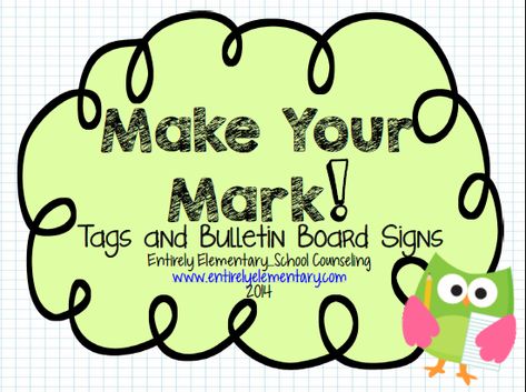 Make Your Mark Theme, School Counseling Ideas, Mark Kids, Counseling Bulletin Boards, School Wide Themes, Teacher Morale, Guidance Counseling, Elementary School Counseling, Exclamation Mark