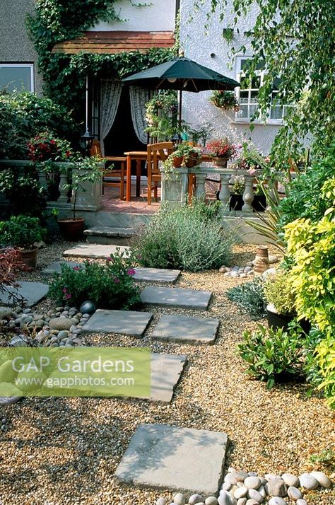 Cottage Gravel Garden, Gravel And Paving Patio, Gravel And Patio Garden, Paving Slabs And Gravel, Slab And Gravel Patio, Gravel And Paving Garden Ideas, Patio Slabs And Gravel Ideas, Slabbed Garden Ideas, Garden Slab Ideas