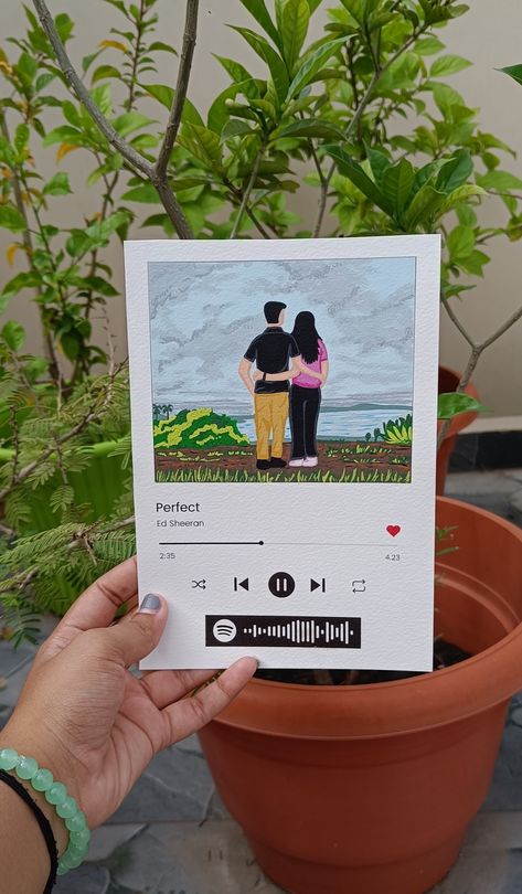 Spotify Playlist Craft, A5 Sheet Painting, Painting On A5 Sheet, A5 Sheet Drawing, A5 Size Drawings, Spotify Playlist Painting, Spotify Song Drawing, Playlist Painting, Spotify Painting