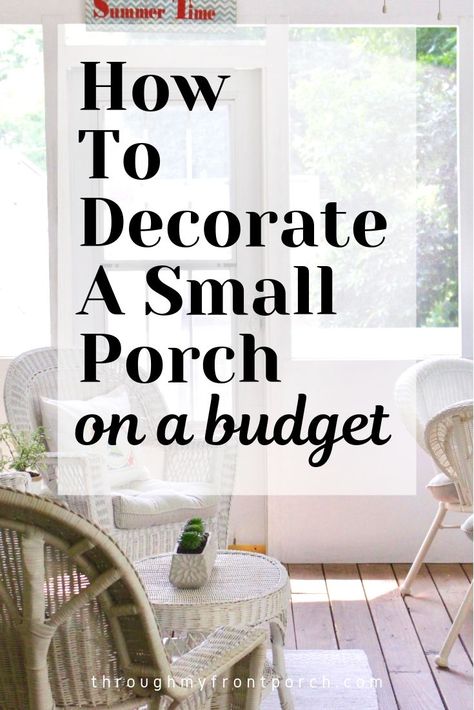 Porch On A Budget, Small Back Porches, Small Patio Ideas On A Budget, Small Porch Ideas, Small Back Porch, Small Porch Decorating, Small Sunroom, Indoor Porch, Small Porch