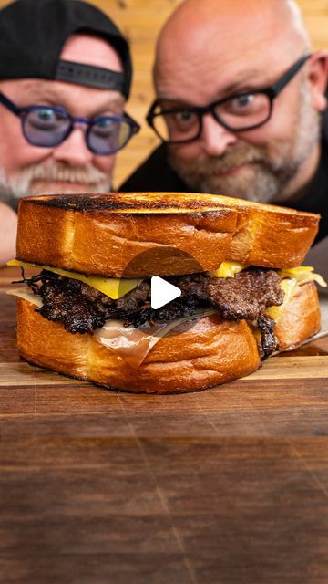 Mark & Fey on Instagram: "The Grilled Patty Smash 🍞

The perfect trifecta of a grilled cheese, patty melt and smash burger.

The combination of textures and flavors from the thick cut bread, onions-3-ways, smash patties and Russian dressing dip send this meaty American ballad over the top. 

This instantly makes it into our top 10 sandwiches ever. 

What can we say, we’re visionaries. 

Check out TheGrillDads.com for the full recipe" Hamburgers Homemade, Smash Patties, Black Stone Patty Melt, Sourdough Burger Patty Melts, Smashing Patty Melt, Best Patty Melt, Grilled Cheese Hamburger Patty Melts, Patty Melt Recipe, Smash Burger Recipe