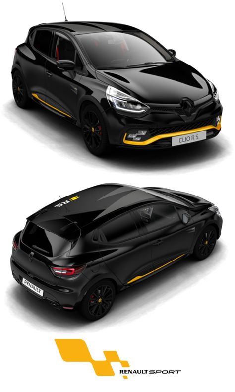 Renault Clio IV RS EDC Trophy (RS 18) Motor : 1618 cc 16v Turbo Potencia : 220 CV Aceleraci�ón 0-100 km/h : 6,7 s Velocidad máxima : 233 km/h Clio 4 Rs, Red Interior Car, Clio Sport, Clio Rs, Car Stripes, Gtr Car, Bmw Scrambler, Renault Sport, Orange Car