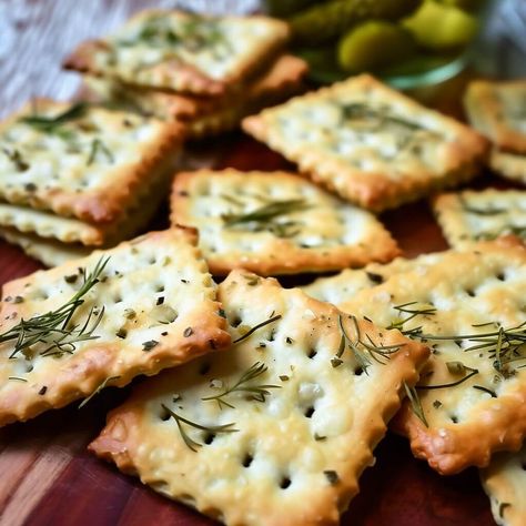 Dill Pickle Saltines Dill Saltine Cracker Recipes, Dill Crackers Recipe, Dill Pickle Saltines, Pickle Seasoning, Seasoned Crackers, Salted Caramel Frosting, Ham And Potato Soup, Strawberry Bread, Cracker Recipes