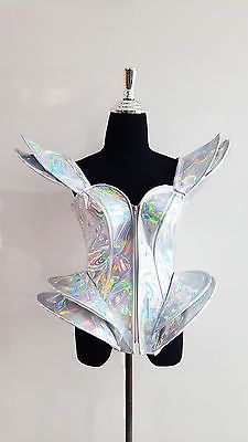 Silver Glitter Shiny Futuristic Astronaut Corset Costume Set Futuristic Costume, Fashion Design Inspiration, Space Costumes, Bar Dance, Robot Costumes, Lingerie Design, Mode Pop, Nightclub Bar, Alien Costume