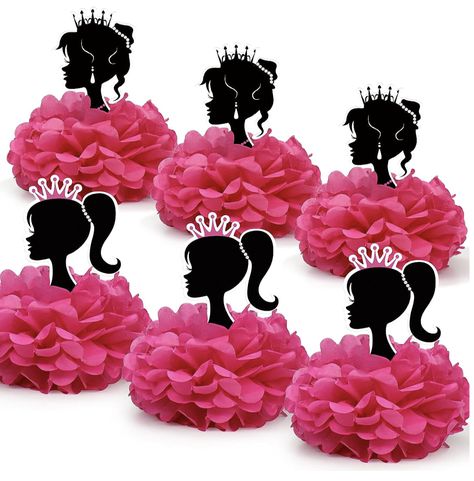 The perfect extra touch for your Barbie themed birthday party (affiliate link) Princess Party Centerpieces, Pink Princess Party, Princess Birthday Decorations, Pink Girl Birthday, Girls Birthday Party Decorations, Barbie Bridal, Birthday Table Decorations, Princess Theme Party, Barbie Birthday Party