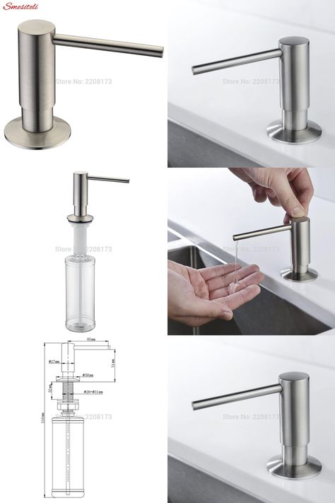 [Visit to Buy] Built In Solid Brass Kitchen Soap Dispenser Smeslteli Design Easy Installation - Well Built and Brushed Nickel Sturdy #Advertisement Built In Soap Dispenser Bathroom, Built In Soap Dispenser Kitchen, Kitchen Sink With Soap Dispenser, Kitchen Soap Dispenser Ideas, Surf Bathroom, Taupe Kitchen Cabinets, Commercial Bathroom Designs, Taupe Kitchen, Commercial Bathroom