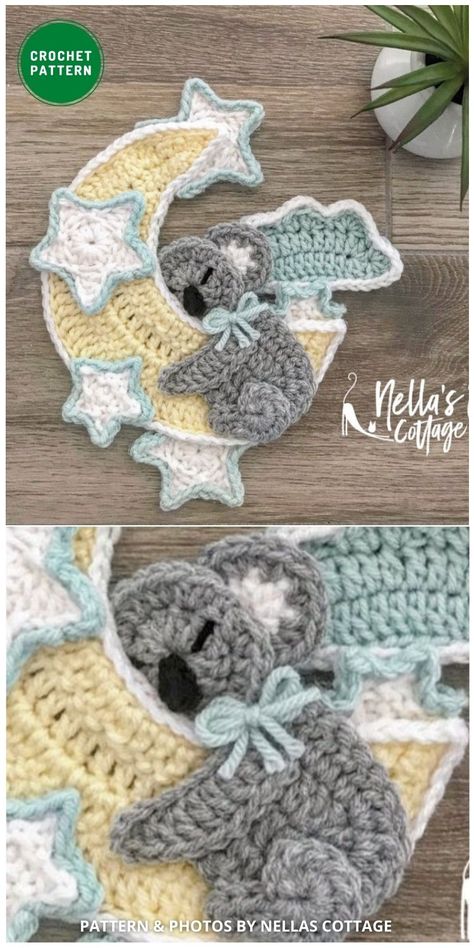 Crochet Animal Applique, Football Crochet, Appliques Au Crochet, Crochet Applique Patterns Free, Baby Applique, Elephant Applique, Crochet Blanket Designs, Crochet Motif Patterns, Crochet Teddy Bear