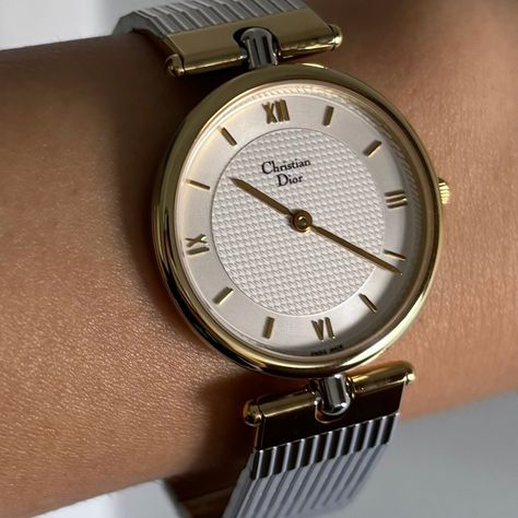 Dior Two Tone Round Watch from the 90s will be available today at 5pm pacific time! Round Watch, Watches Luxury, Womens Watches Luxury, The 90s, Womens Watches, Two Tone, Dior, On Instagram, Quick Saves