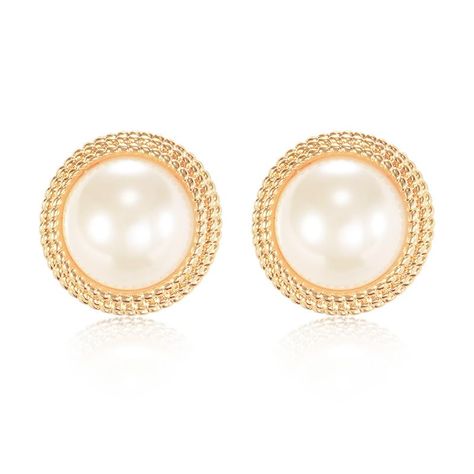 PRICES MAY VARY. Size and Weight: 0.76x0.76"(19x19mm); 0.36oz (10g) /pair. Pearl: 0.5"(13mm). Refer to the SIZE picture below. Materials: Simulated Shell pearls, white-with-cream-overtone, giving a warm and soft appearance; 18K gold plated brass, 925 sterling silver posts. Nickel-free, lead-free. Our women's classy pearl stud earrings are crafted with fine materials, ensuring a brilliant, long-lasting high luster. Design: Our pearl gold earrings feature shiny pearls and a lustrous metal halo, cr Hoco Jewelry Pearl, Gold Homecoming Earrings, Gold Jewelry For Hoco, Gold Formal Earrings, Old Money Earrings, Hoco Jewelry, Big Pearl Earrings, Pearl Earrings Studs, Pearl Gold Earrings