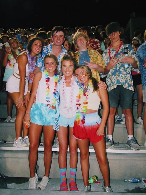 Tropical Football Theme, Tropical Outfit Ideas Spirit Week, Beach Theme Fnl, Beach Theme Football Game Outfits, Fnl Fits, Fnl Themes, Football Season Outfits, Olympics Costume, Football Game Outfit Highschool