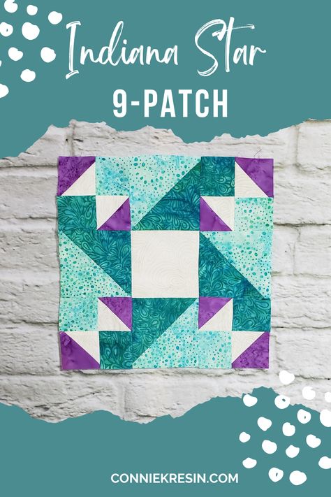 Learn how to make the fast and easy 9 Patch Indiana Star quilt block Indiana Star Quilt Block, 9 Patch Quilt Block, Star Sampler Quilt, Modern Quilting Tutorials, Quilts Easy, Quilts Blocks, Quilting Software, Modern Quilt Blocks, Block Quilts