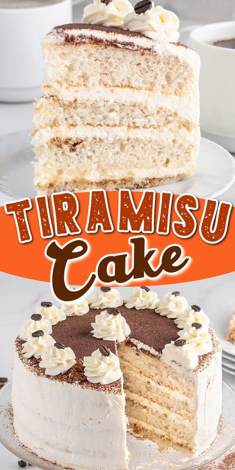 This Tiramisu Cake recipe is an easy way to transform a traditional Italian restaurant treat into a rich and decadent layered dessert. Made using a boxed cake mix base to save time, each cake layer is brushed with a coffee mixture and then covered in a mascarpone cream filling; add a dusting of cocoa powder and pipe on some pretty mascarpone frosting swirls and you’ve created the best bite of tiramisu baked from a box! Traditional Italian Restaurant, Tiramisu Recipes, Tiramisu Cake Recipe, Easy Tiramisu Recipe, Cake Princess, Southern Cake, Mascarpone Frosting, Layered Dessert, Cakes Pastries