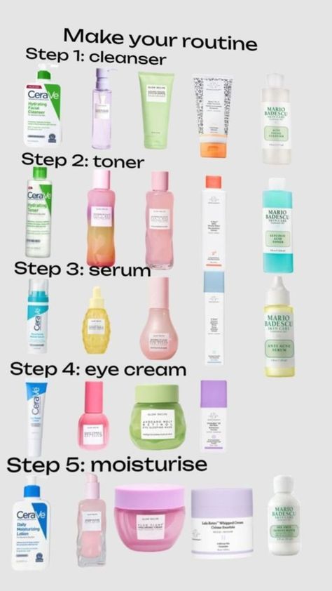 #make a skincare routine Skin Care Routine For Age 13, Teen Skincare Routine, Dream Skincare, Drugstore Skincare Routine, Kids Skin Care, Basic Skincare, Everyday Skin Care Routine, Teen Skincare, Skincare Order