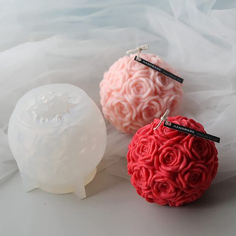 Plaster Decoration, Wedding Candles Diy, Cake Mousse, Mousse Chocolate, Rose Ball, Resin Decoration, Boda Diy, Candle Molds Diy, Formy Silikonowe