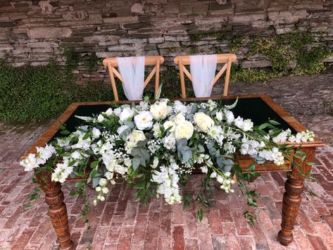 Ceremony and top table wedding flowers Top Table Wedding Flowers, Top Table Wedding, Top Table Flowers, Flower Board, Flowers Decoration, Table Wedding, Top Table, Table Flowers, Wedding Table