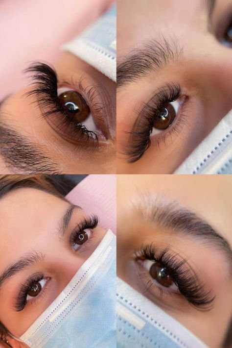 Princess Eyelash Extensions, Princess Lash Extensions, Wispy Russian Lashes, Short Wispy Lashes, Hybrid Lash Extensions Wispy, Volume Lash Extensions Styles, Volume Wispy Eyelash Extensions, Wispy Volume Lash Extensions, Wispy Hybrid Lash Extensions