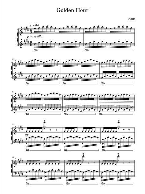 Page 1 Piano Sheet, Golden Hour, Sheet Music, Piano, Music, Quick Saves