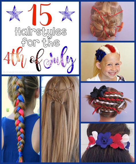 Looking for fun and festive 4th of July hairstyle ideas? We've rounded up several red, white, and blue styles that are perfect for all your holiday fun! BabesInHairland.com | braids | hair | holiday hairstyles | 4th of July | Fourth Of July Hairstyles, Patriotic Hairstyles, 4th Of July Hairstyles, July Hairstyles, Cute Haircuts, Cool Braids, Princess Hairstyles, Athletic Hairstyles, Holiday Hairstyles