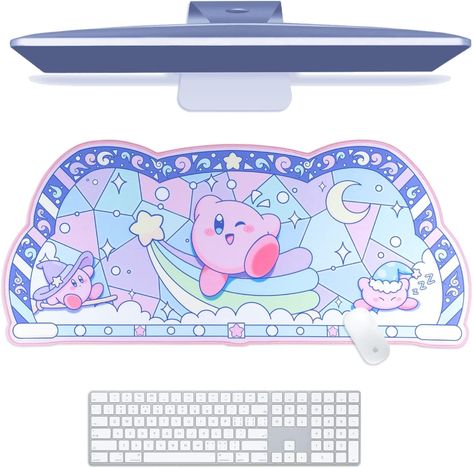 Kirby Accessories, Happy Kirby, Kirby Design, Anime Keyboard, Anime Features, Kirby Star, Cloud Background, Keyboard Gaming, Moon Rainbow