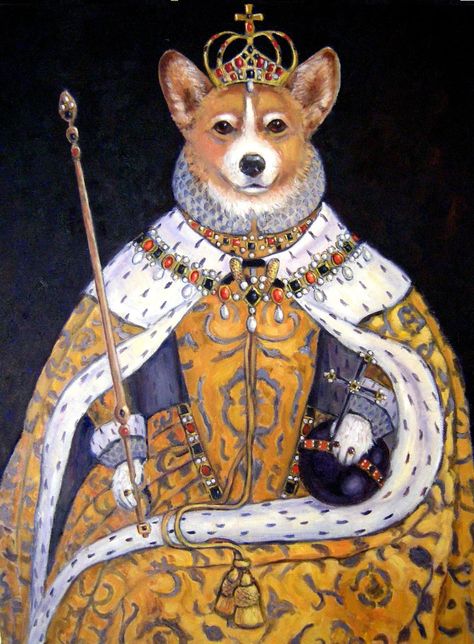 Her Doggesty Corgi The Queen Corgi Queen, Animals In Art, Anthropomorphic Animals, Corgi Art, Corgi Pictures, Corgi Pembroke, Platinum Jubilee, Corgi Puppy, Pembroke Welsh Corgi