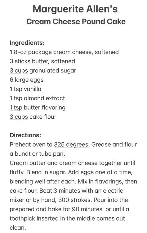 Cheese Pound Cake Recipe, Cream Cheese Pound Cake Recipe, Tube Pan, Butter Pound Cake, Cheese Pound Cake, Loaf Cake Recipes, Cake Recipes Easy Homemade, Cream Cheese Pound Cake, Pound Cake Recipe