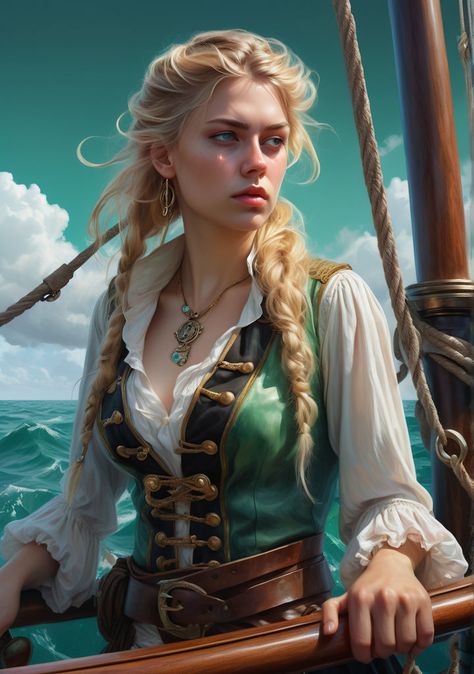 Blonde Beauty as Pirate Blonde Pirate, Ashy Blonde Hair, Female Pirate, Pirate Girl, Ashy Blonde, Pirate Woman, Art Women, Book Writing, Short Blonde