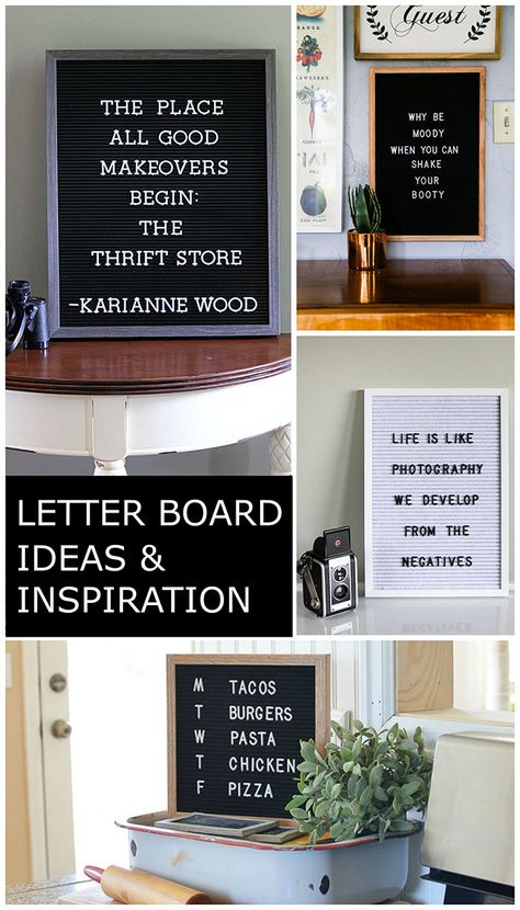 Jump on the letter board bandwagon and get some letter board inspiration and ideas for this HOT home decor trend. Including where to buy them. Letter Board Ideas, Farmhouse Decor Trends, Letter Photography, The Letter B, Farmhouse Side Table, Board Inspiration, Old Doors, Ship Lap Walls, Letter B