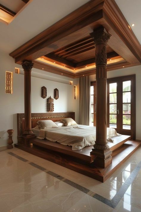 Traditional Indian Houses Interior, Traditional Indian Houses, Indian House Interior, Indian Bedroom Design, Kerala Traditional House, Indian Bedroom, Bedroom Traditional, India Home Decor, Best Modern House Design