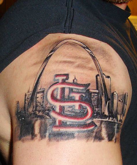 Awesome STL tattoo ;) St Louis Cardinals Tattoo, Cardinals Tattoo, Baseball Tattoos, Cardinal Tattoos, Unique Tattoos For Men, Guys Tattoos, Up Tattoos, Half Sleeve Tattoo, St Louis Cardinals