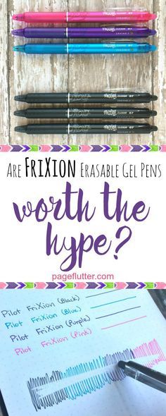 I tried Pilot FriXion erasable gel pens in my bullet journal, and here's what happened. Bujo Supplies, Frixion Erasable Pens, Sewing Gadgets, Receptionist Desk, Bullet Journal Pages, Journal Therapy, Erasable Gel Pens, Personal Planners, Frixion Pens