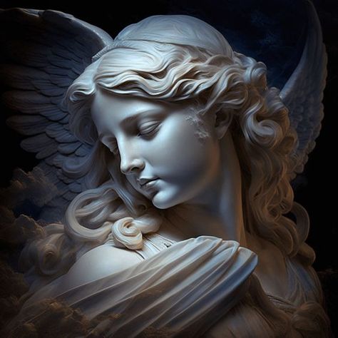 Mary Core, Angel Sculpture Art, Heavens Gate, Cherub Statue, Angel Statues Sculpture, Archangel Tattoo, Angels Art, Ancient Greek Sculpture, Statue Tattoo