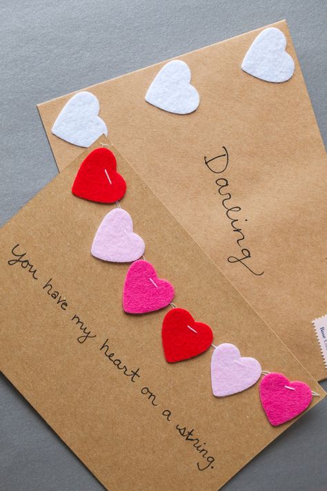 Diy Valentines Day Card, Saint Valentin Diy, Valentines Bricolage, Diy Valentines Day, Homemade Valentines Day Cards, Homemade Valentines, Diy And Crafts Sewing, Valentines Day Card, Valentine's Day Cards