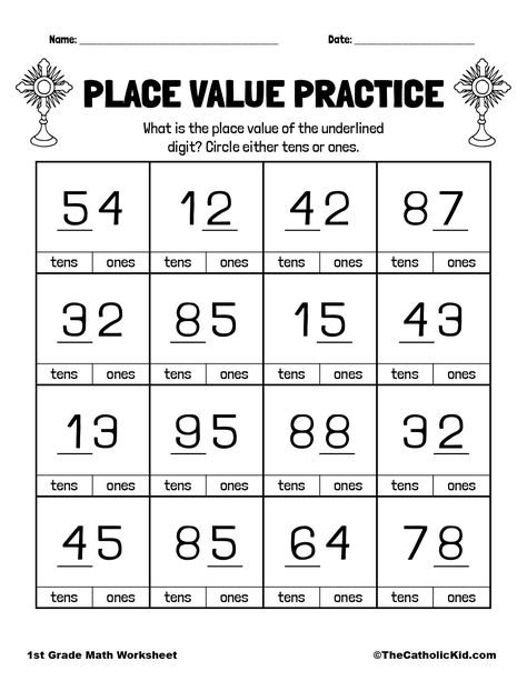 Place Value Grade 1 Worksheet, Place Value Activities 1st Grade, Number Place Value Worksheets, Grade 2 Place Value Worksheets, Number Place Value Chart, Place Values Worksheets, Mathematics Grade 1 Math Worksheets, Place Value For Grade 1, Value And Place Value Worksheet